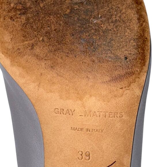 Grey Matters Heel Grey Leather Heels Light Purple Accents on Heels Front Size 39 - Picture 13 of 14